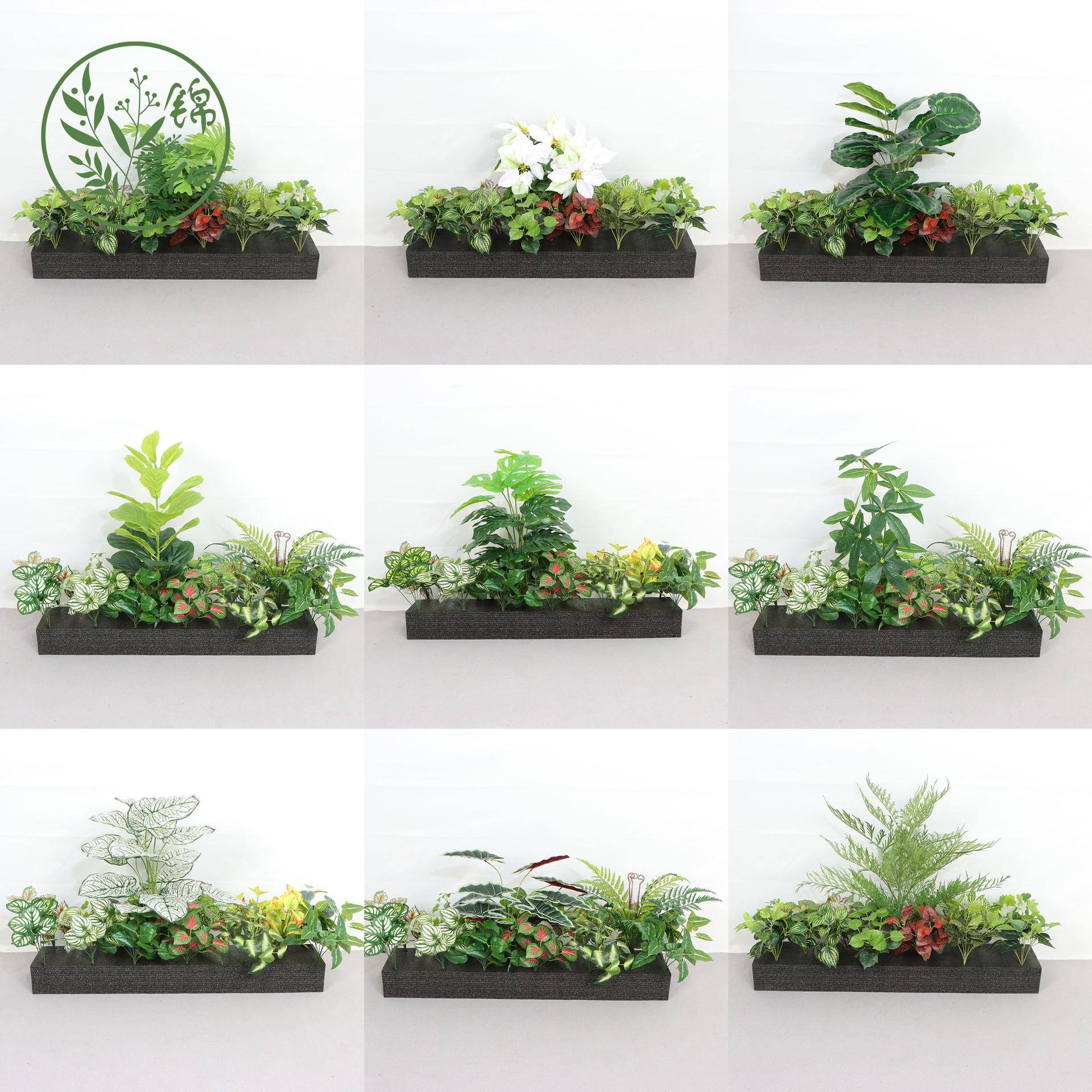 仿真绿植造景花槽花箱摆设假植物组合隔热仿生花草室内外景观装饰