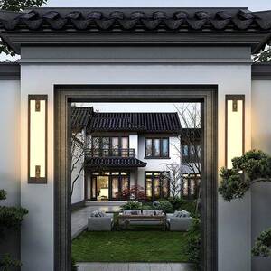 中式灯灯全铜云石别墅户外新庭院防水复壁古壁走廊CZC卧室客厅主