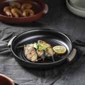 S588双耳盘陶瓷复古粗陶盘子西餐餐盘菜盘深盘汤盘早餐盘家用披萨