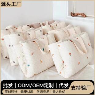 婴儿床褥子纯棉刺绣透气可机洗儿童睡觉午睡床垫折叠便携宝宝褥子
