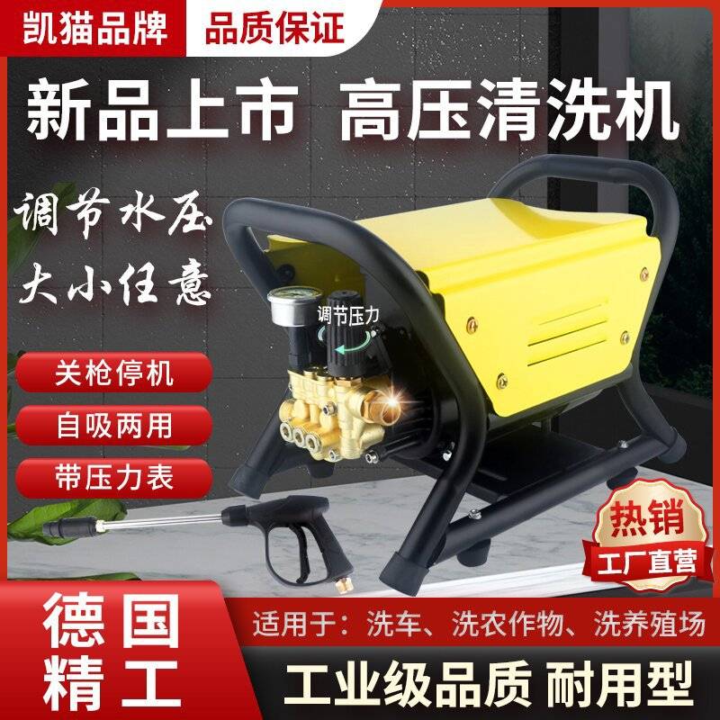 凯猫大功率洗车机家用感应洗车器220v专业刷车水泵自吸高压清洗机