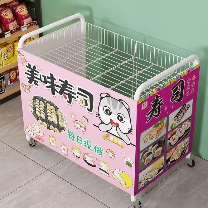 带轮移动摆摊地推折叠架寿司冰粉小推车促销台折叠花车货架子