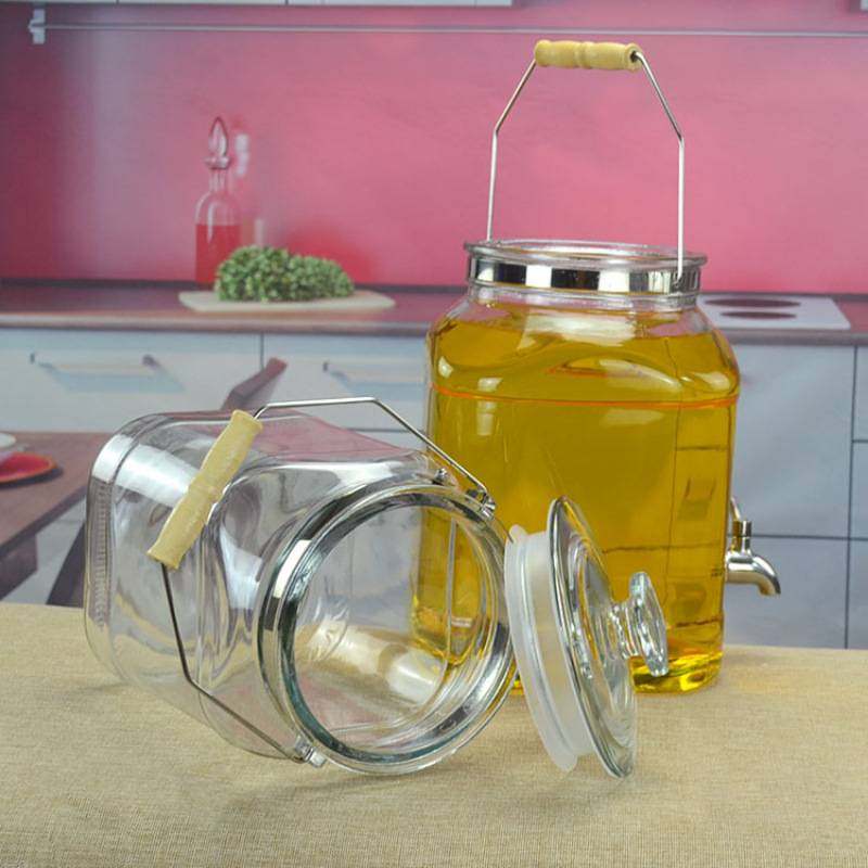 装油瓶 厨房 家用大号玻璃油壶防漏储油罐大容量5l花生油食用宣旭