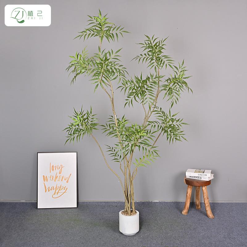 仿真十大功劳假植物室内家居装饰落地盆栽绿植橱窗竹叶草南天竹