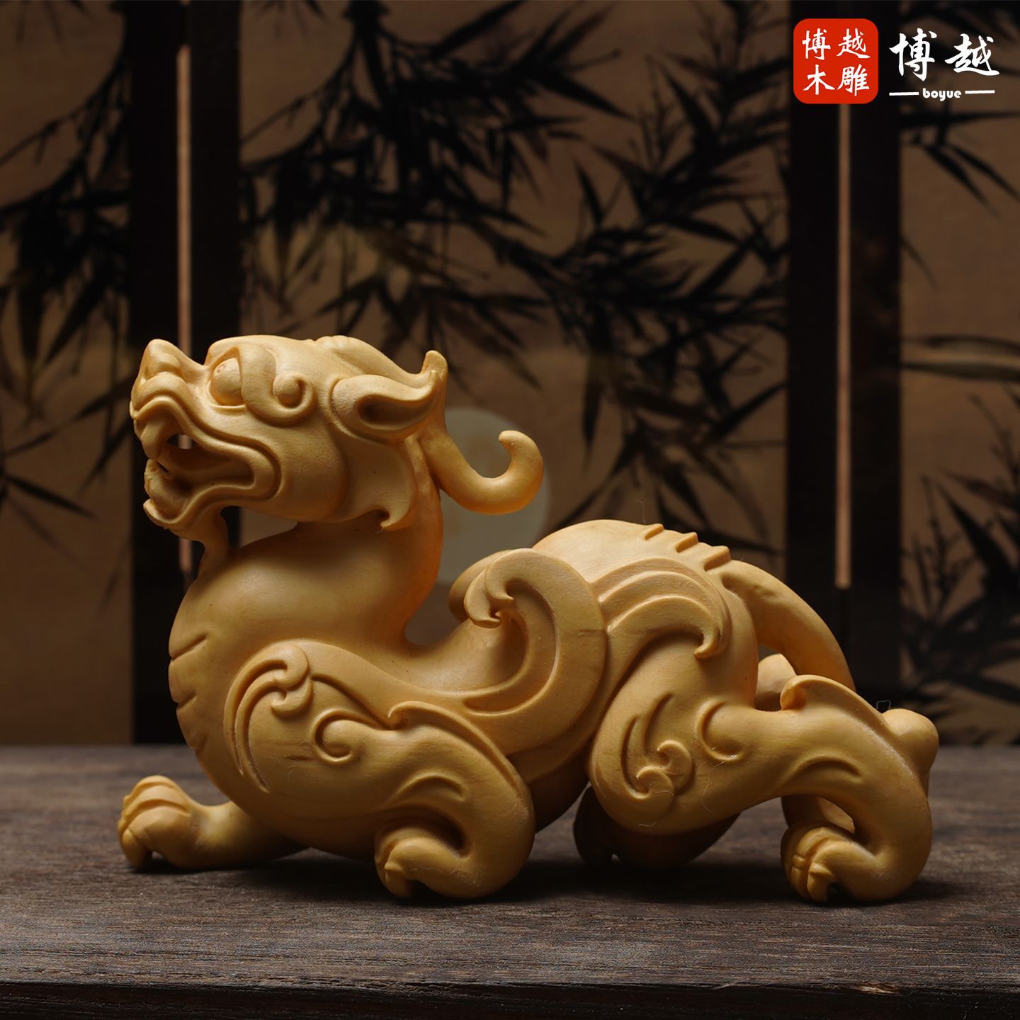 小叶黄杨木雕客厅摆件把玩貔貅动物手把件草龙神兽文玩收藏品