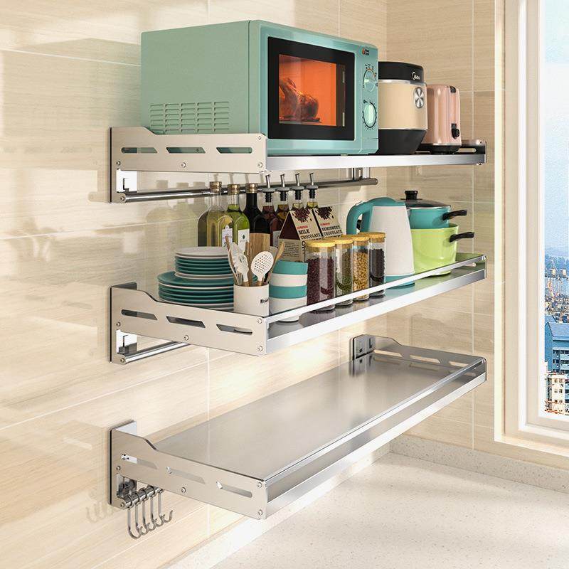 不锈钢厨房微波炉置物架挂墙上烤箱架子支架免打孔壁挂式收纳挂架,厨房/烹饪用具,抹布架/厨房清洁收纳架,淘宝优惠券,粉丝福利购,淘宝优惠卷