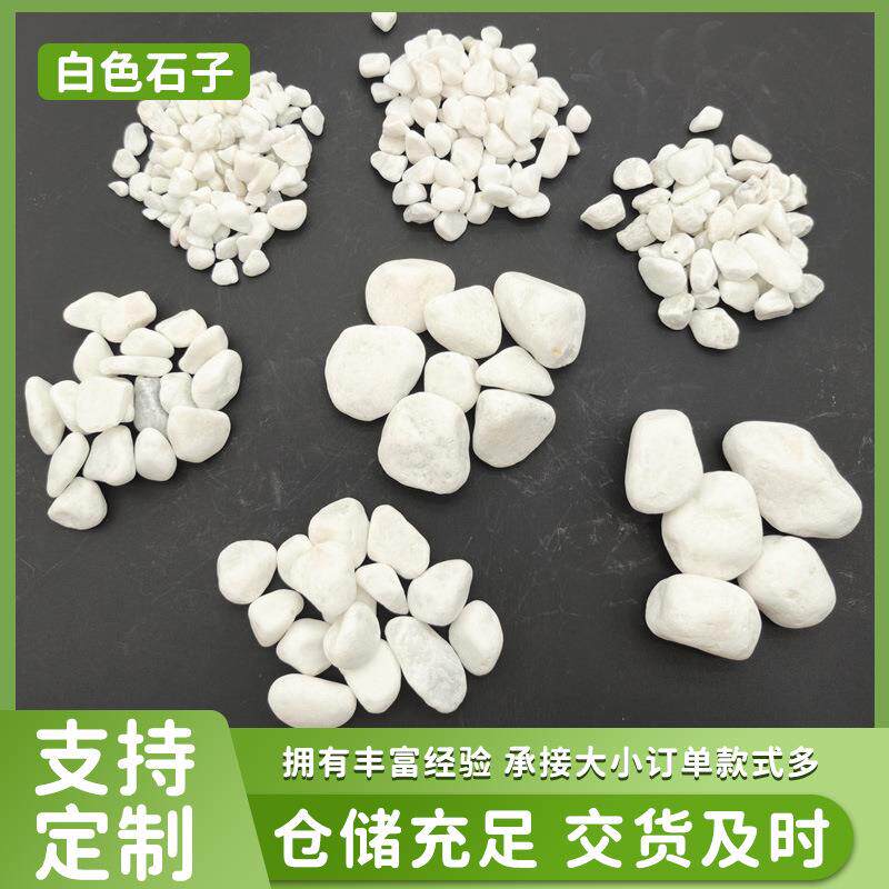 白色石子园林铺路庭院装饰石子枯山水造景砾垫脚石沙石