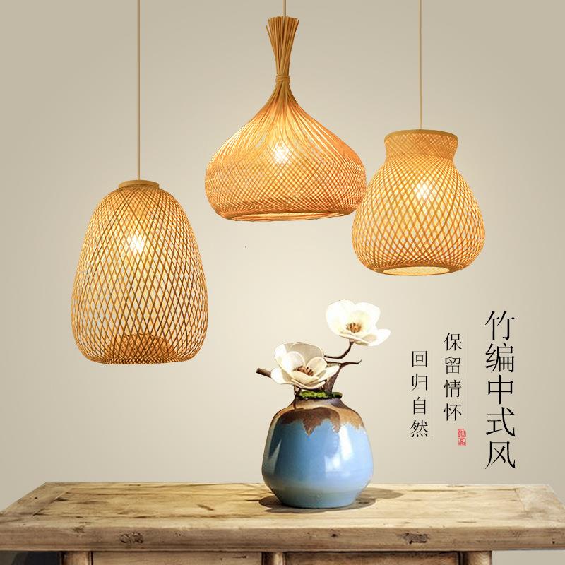 中式吊灯竹艺竹编灯笼田园餐厅民宿阳台创意个性商用中国风竹子灯