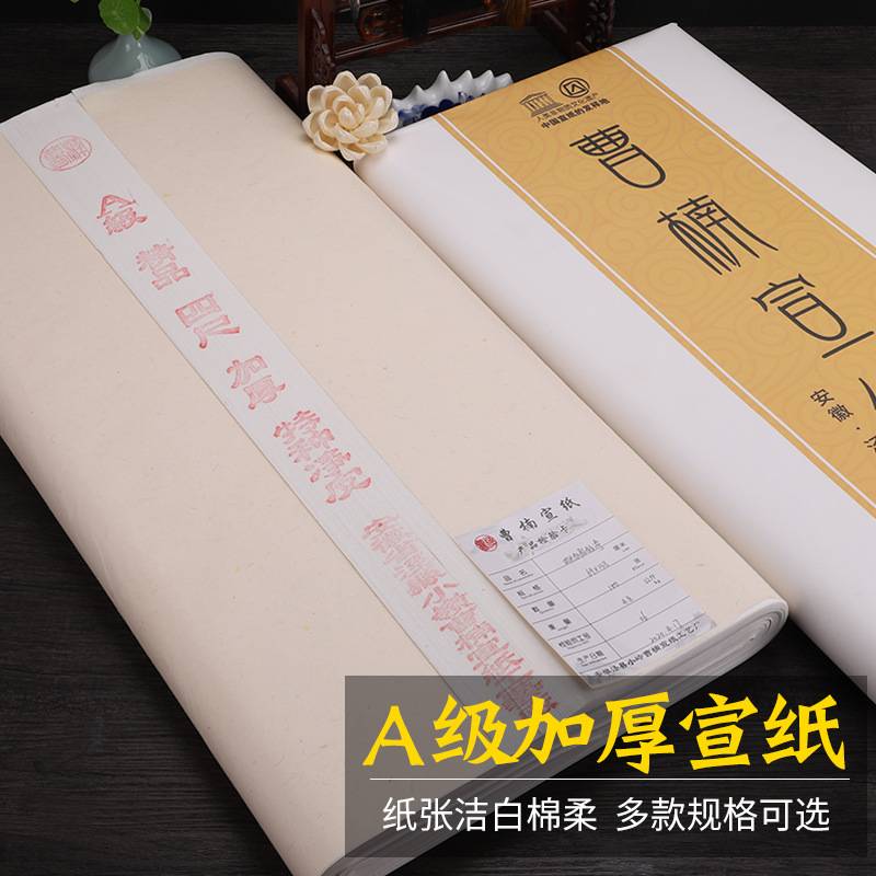 宣纸书法用纸国画生宣纸半生半熟三尺四尺六尺安徽泾县加厚