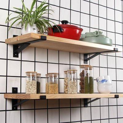 书架上墙上置物架承重力强实木一字隔板悬空搁板挂墙木板厨房昌震