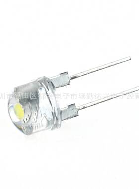 f8草帽白光 0.5W 8mm草帽白灯24x48大芯片灯珠草帽灯珠白色指示灯