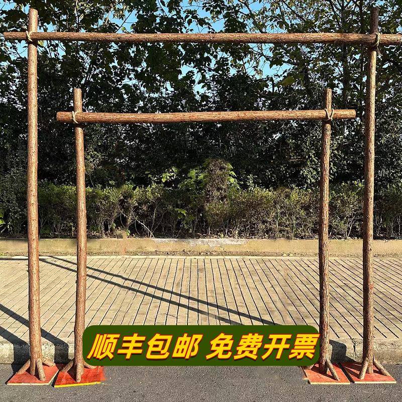 森系婚礼拱门木架子木桩花架爬藤架杉木杆白桦树干原木环创装饰架