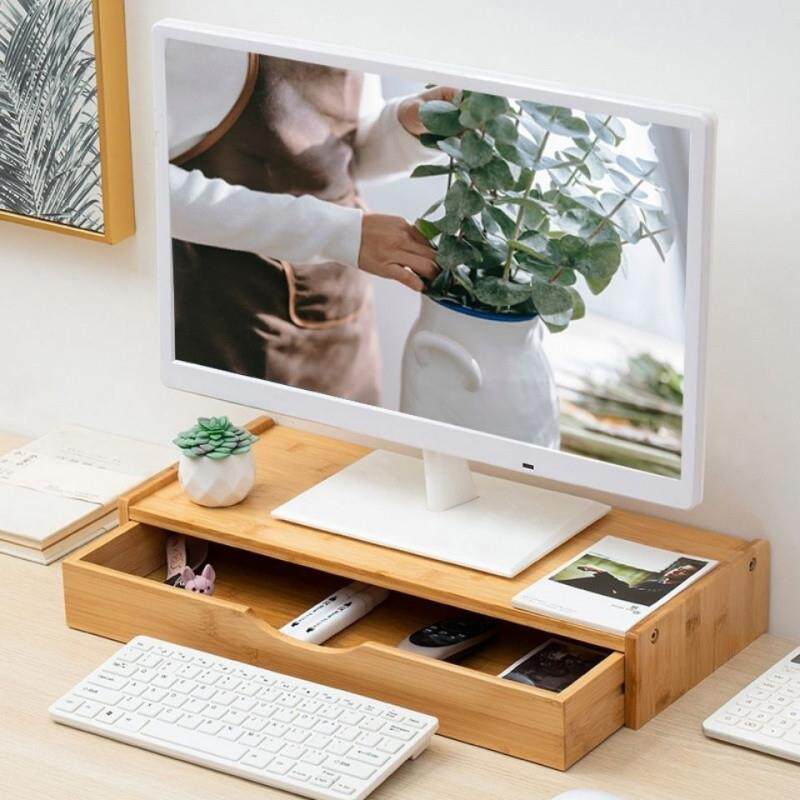 抽屉式收纳柜收纳抽屉桌面单层抽屉显示器抽拉式木盒子长方形电脑