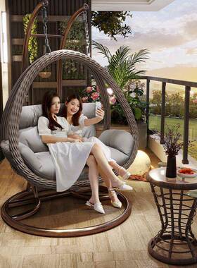 户吊家用秋千鸟巢篮吊椅懒摇篮OVZ藤椅双人庭院摇椅室内吊外床阳
