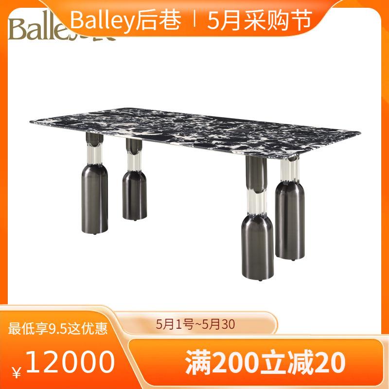 源头直供大理石餐桌家用微晶石桌子奢石意式轻奢大户型饭桌