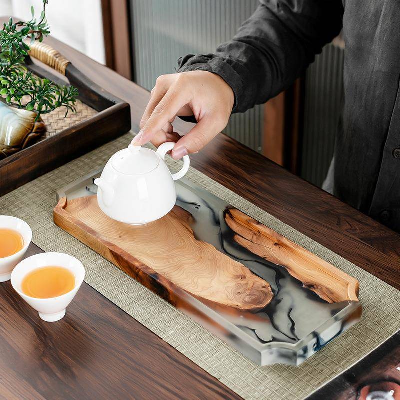 工厂店镜榧系列干泡蓄水盘干泡盘树脂功创意盘茶具配件hml654摆件