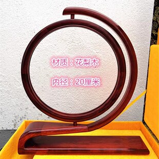 十字双面绣 剪纸j字画照片相框 双面玻璃圆形像框摆台 复古风摆件