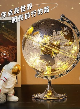 立体悬浮地球仪摆件带灯光台灯轻奢高档客厅电视柜办公室装饰礼物