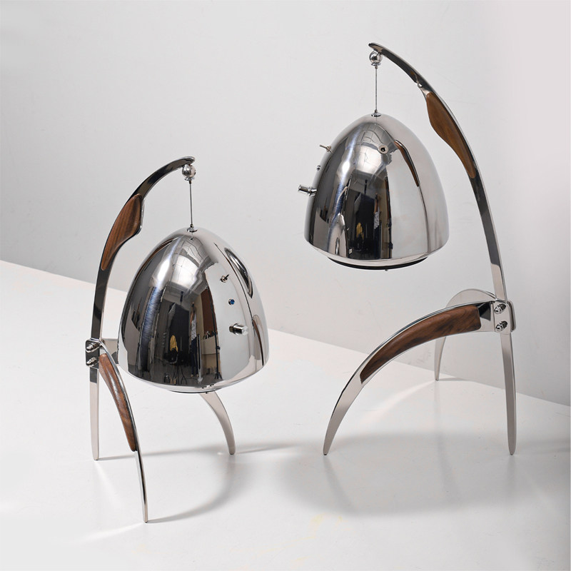 高档现代轻奢不锈钢蓝牙低音炮音响样板间民宿装饰品摆件家居软装