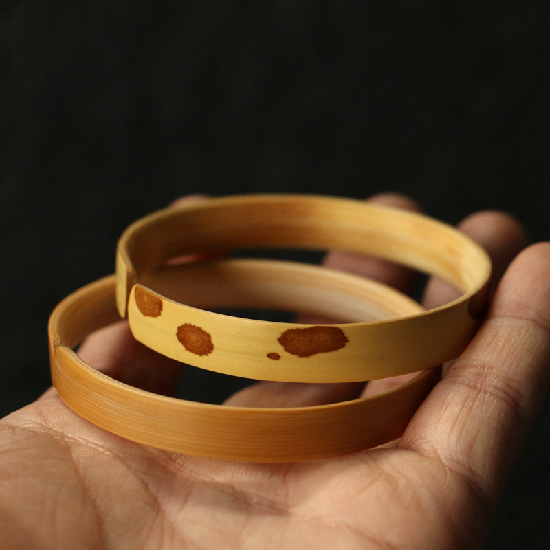 精品纯手工制作天然老玉竹手镯文玩竹制梅妃竹手环竹手链配饰竹雕