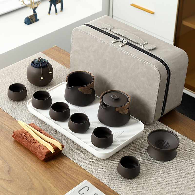 便携式旅行茶具套装高档户外功夫茶具带茶盘活动伴手礼可定制logo,餐饮具,旅行茶具,淘宝优惠券,粉丝福利购,淘宝优惠卷