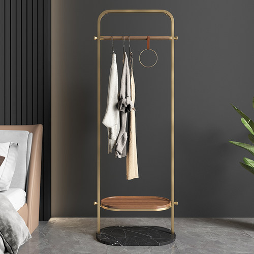衣帽架落地简约现代卧室创意多功能挂衣架酒店金色不锈钢衣架轻奢