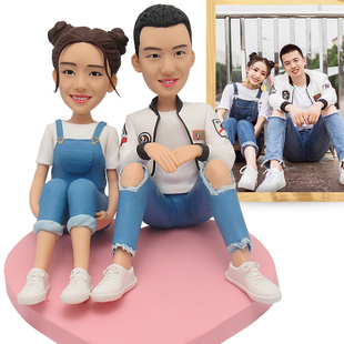 软陶人偶公仔f定制真人蜡像 捏人像粘土泥人泥塑模型diy手办礼物