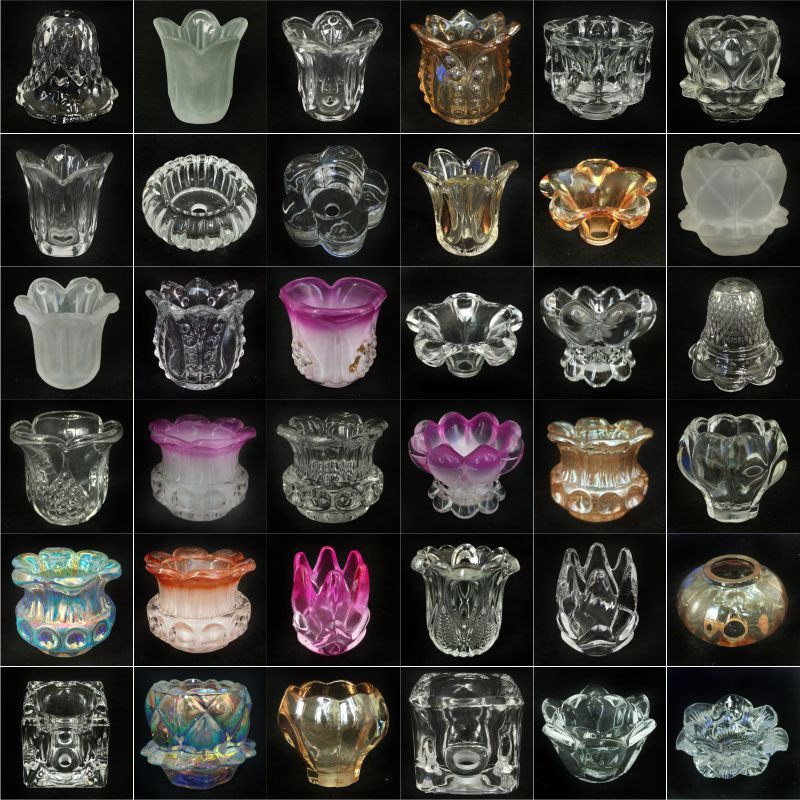 定制水晶灯罩外壳吸顶灯具彩色花朵吊坠卫生间G4G9镜前灯玻璃配件