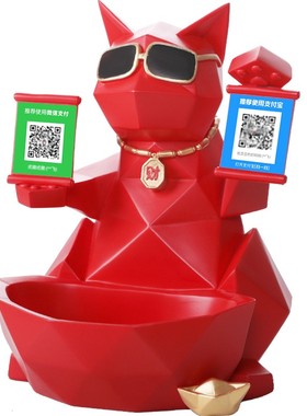 招财猫摆件收钱二维码家居装饰收纳贺礼开业礼物新店铺摆件收银台