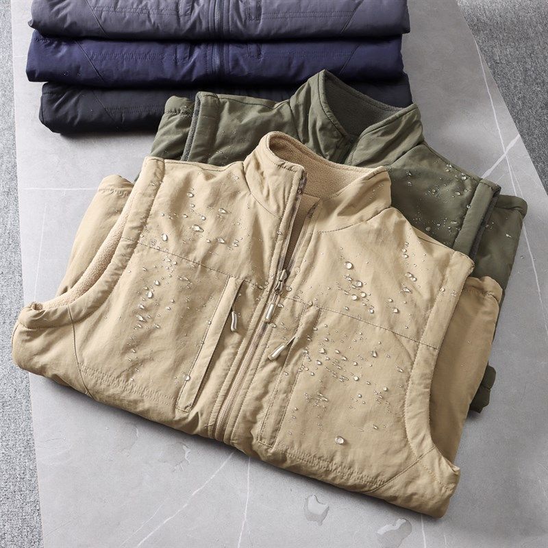 防风防水 户外双面穿工装马甲秋冬男立领保暖摇粒绒坎肩背心外套,男装,常规马甲,淘宝优惠券,粉丝福利购,淘宝优惠卷