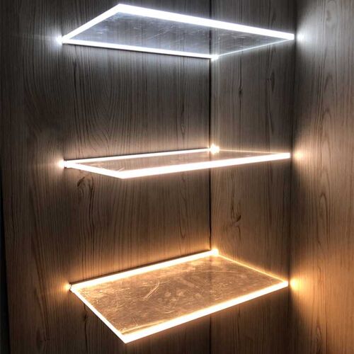 led玻璃层板灯夹8m-10mm卡槽12v发光线条灯感应酒柜展柜隔板灯带