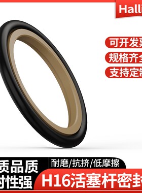 Hallite组合密封圈H16活塞杆/轴用斯特封/格莱圈2 3 4耐磨/导向环