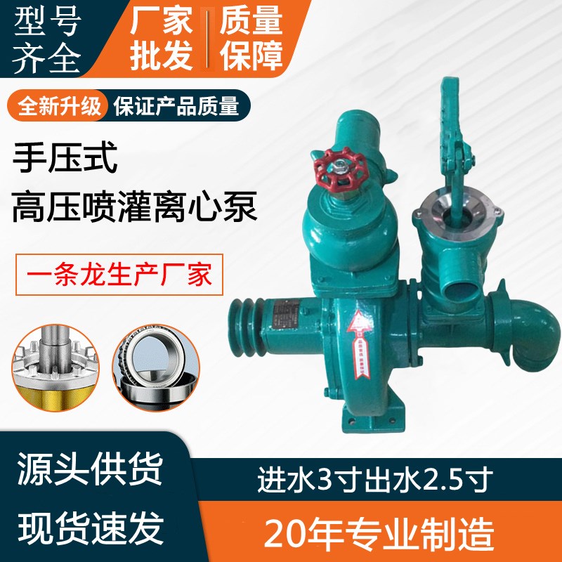 创民水泵手压式高压离心泵农用抽水泵喷灌泵柴油机抽水机农田灌溉