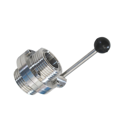 304不锈钢圆螺纹蝶阀SMS/DIN德标/ISO卫生级手动碟阀耐高温手阀