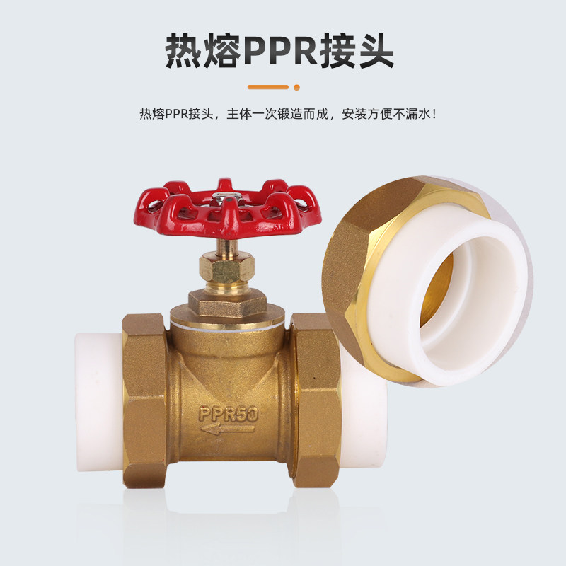 热熔PPR双活接铜截止阀PE水截门开关4分6分自来水管阀门开关配件