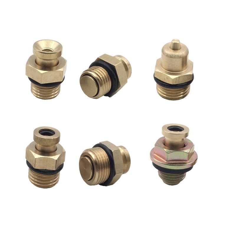 气胀轴铜接头 气门芯接头 充气阀气嘴尖头平头喇叭口黄铜气涨轴头