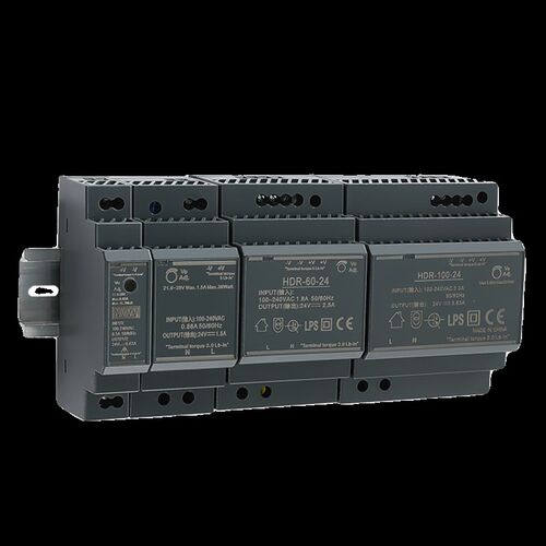 HDR明伟5V12V24V导轨型直流开关电源15W30W60W100W150W薄DR阶梯式