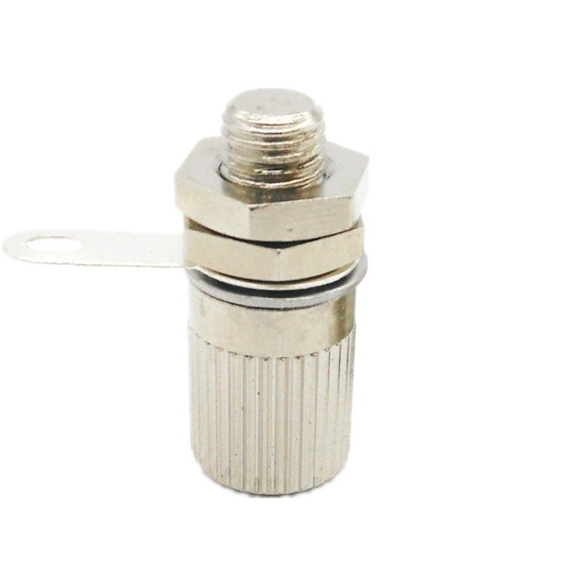 M6接地香蕉插座4mm面板测试座母插头全铜接线柱4毫米电力金属地线