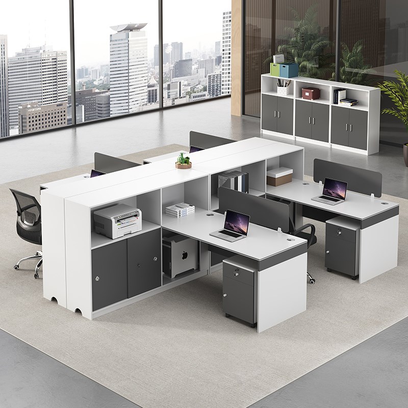 上海职员办公桌简约现代4/6双人员工位桌椅组合财务室家具工作位