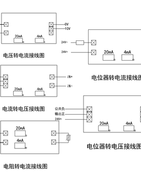 电位器/电阻转电流电路板0-1k/5k/10k转4-20mA电阻转电流输出模块