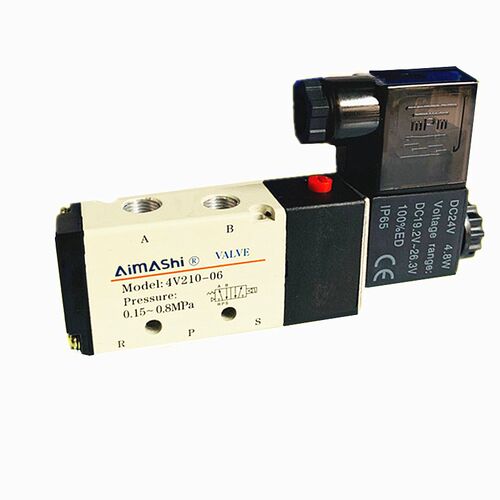 4V210-06气动电磁阀二位五通气缸换向阀1分口径气阀dc24V AC220V