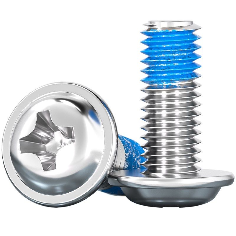 304不锈钢十字圆头带垫点胶螺丝PWM盘头防松涂胶机螺钉M2M3M4M5M6,搬运/仓储/物流设备,其他起重搬运设备,淘宝优惠券,粉丝福利购,淘宝优惠卷