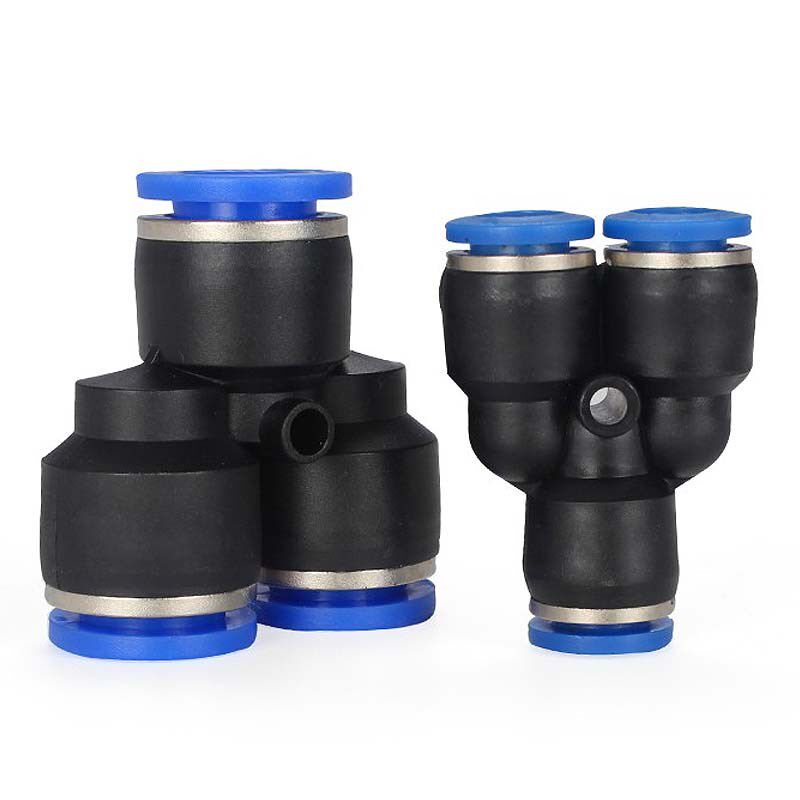 气动精品蓝色快速接头三插叉Y型三通PY6 PY8 PY10/12/14/4/16人形