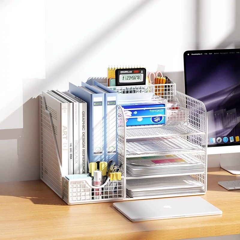 桌面书架学生课本收纳架儿童绘本桌上收纳盒办公桌书本文件置物架
