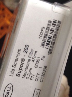 60301 pall Supor过滤膜聚醚砜滤膜pes滤膜水相过滤0.2um,47mm
