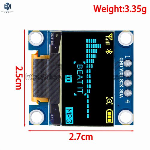 12864屏0.96寸OLED显示屏模块带矩阵按键 键盘液晶屏IIC