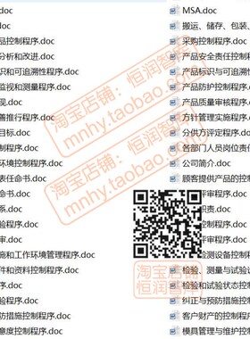 汽车行业TS16949全套体系程序文件新产品开发质量过程控制生产