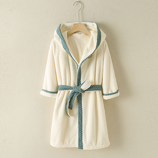 儿童浴巾斗篷浴袍可穿式宝宝连帽子睡衣快吸水秋冬加厚珊瑚绒睡袍