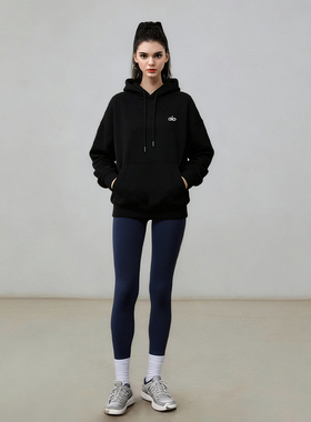 ALOGANT连帽常规长袖女修身型上衣卫衣情侣秋季纯色薄款|A10041.