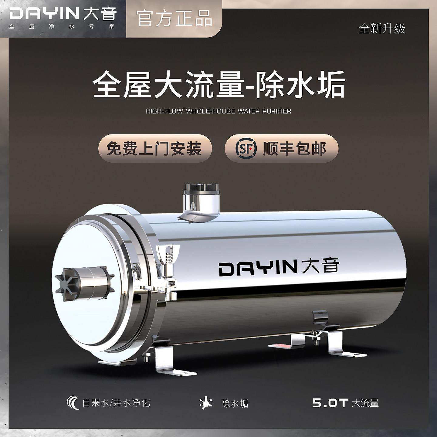 除水垢水碱过滤器井水自来水全屋阻垢净水器农村家用水管大流量净